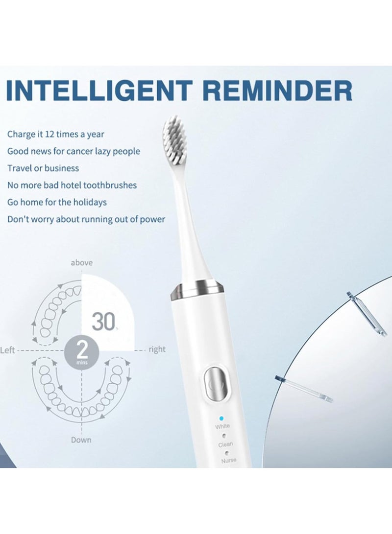 عام فرشاة أسنان كهربائية نموذج الكبار بشعيرات ناعمة ذكية قابلة للشحن بالصوت الذكي. - Image 3