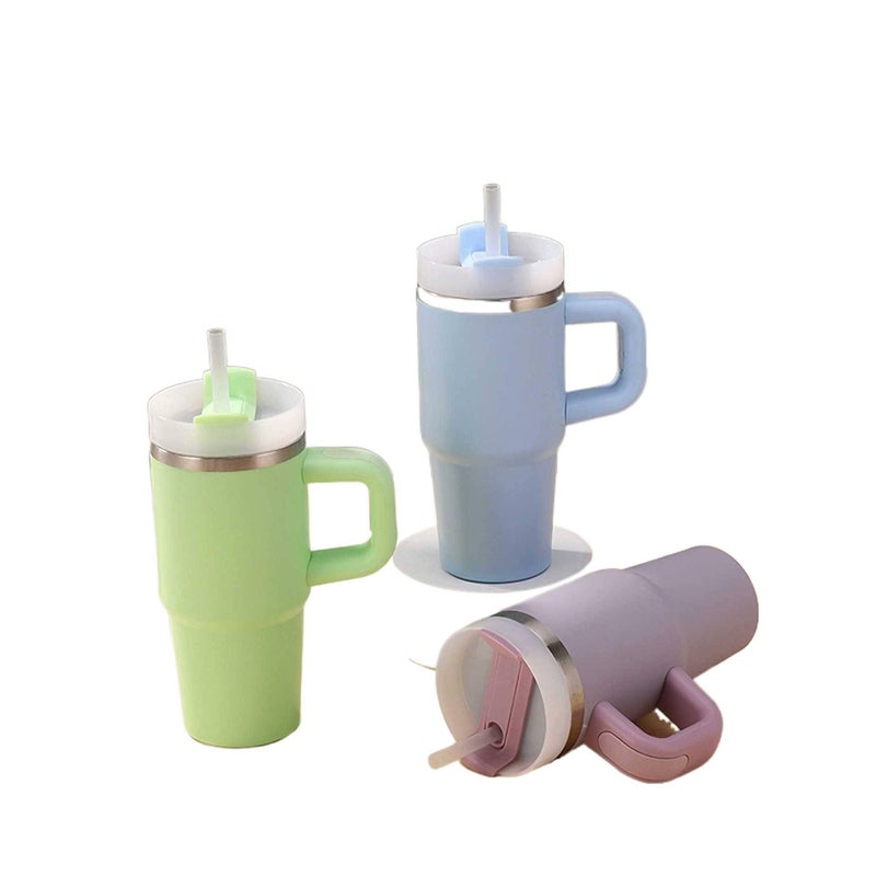 14 oz Stainless Steel Coffee Mug with Straw Top and Cup Holder Friendly - Image 4
