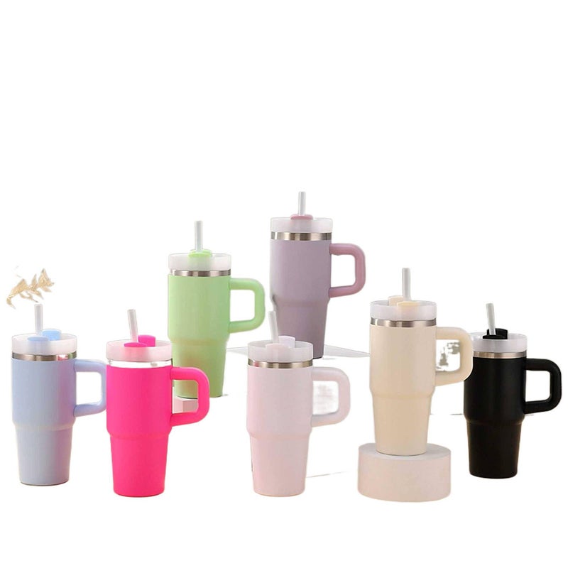 14 oz Stainless Steel Coffee Mug with Straw Top and Cup Holder Friendly - Image 2