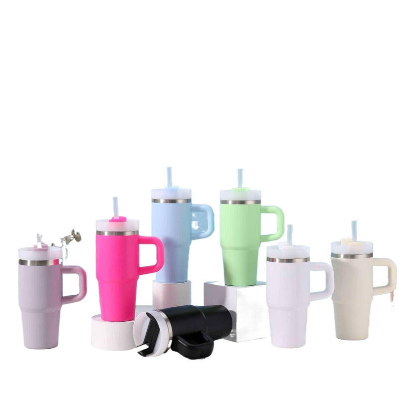 14 oz Stainless Steel Coffee Mug with Straw Top and Cup Holder Friendly - Image 5