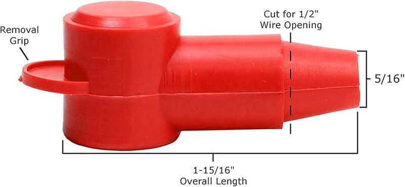Black PVC Cable Lug Protector Boots Insulating Covers for Auto Marine Tools - Image 4