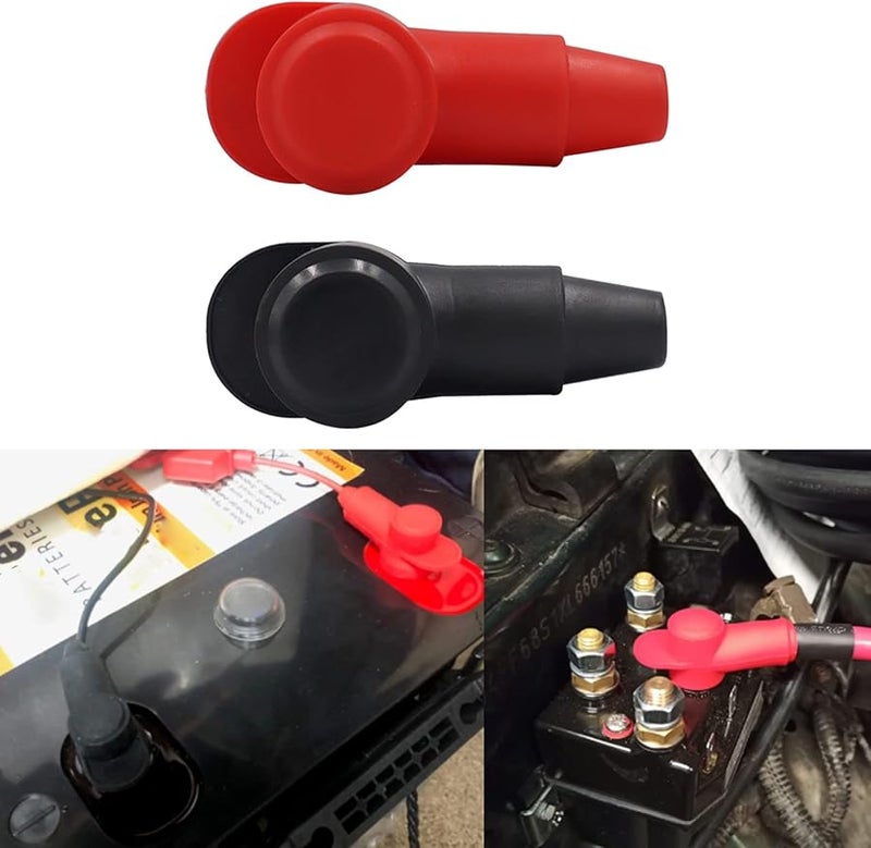 Black PVC Cable Lug Protector Boots Insulating Covers for Auto Marine Tools - Image 3