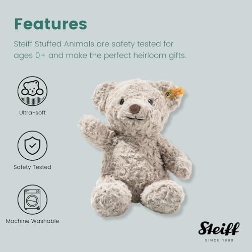 Steiff Honey Teddy Bear, Premium Teddy Bear Stuffed Animal, Teddy Bear Toys, Stuffed Teddy Bear, Teddy Bear Plush, Cute Plushies, Plushy Toy for Girls Boys and Kids, Soft Cuddly Friends (Tan, 11") - Image 3