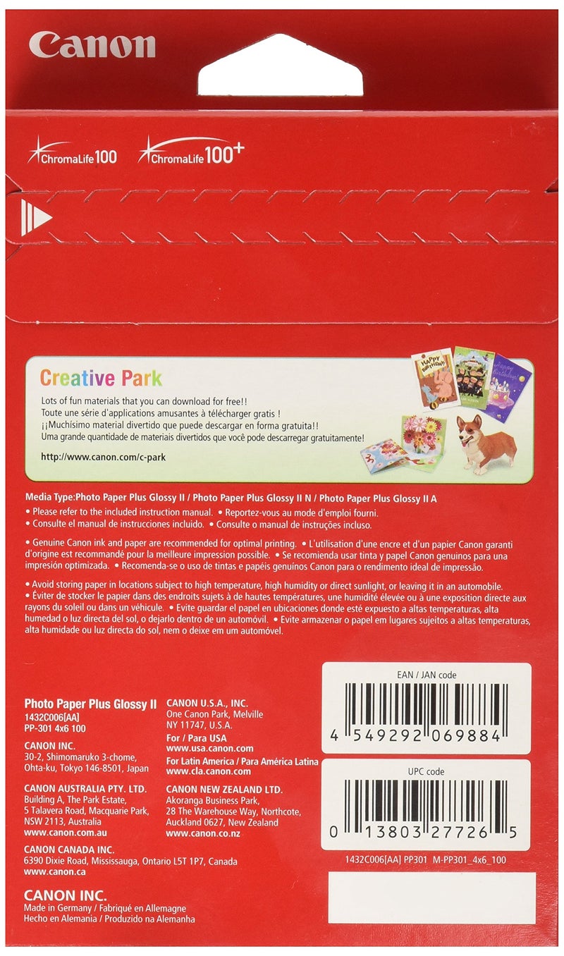 Canon Photo Paper Glossy 4 X 6 Inches  Pp-301  100 Sheets - Image 2