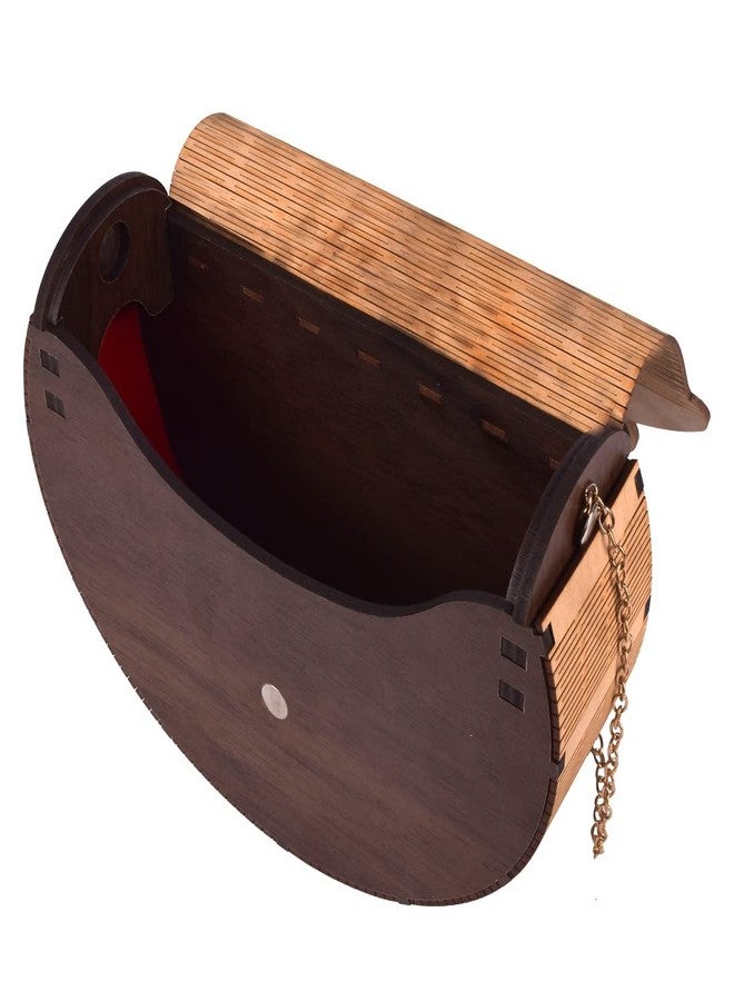 CrazyInk Women's Handcrafted Wooden Light Weight Unique Purse Handbag (PURSE 536) - Image 3