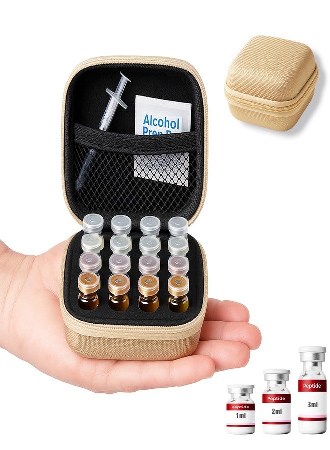 Mazentrix Peptide Vial Case for Fridge Storage - Organizer Holds 1-3ml Vials for Insulin, GLP-1, Peptides,Hard Shell Travel Case with Hand Strap,G0ld - Image 1
