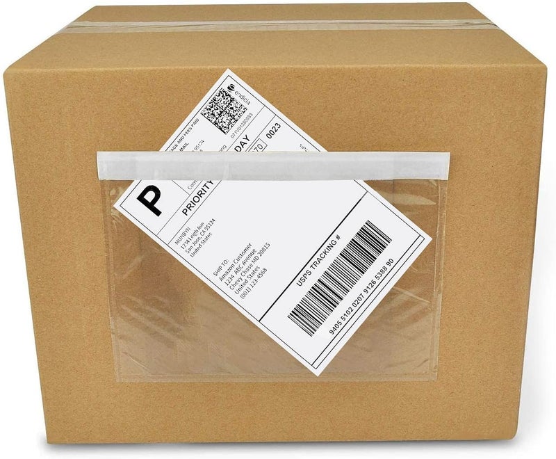 NefLaca 6" x 9" shipping label sleeves, 200Pcs Shipping Label Envelopes with Self-Adhesive Peel & Seal, Packing Slip Envelope Pouches for Invoices & Packaging - Image 1