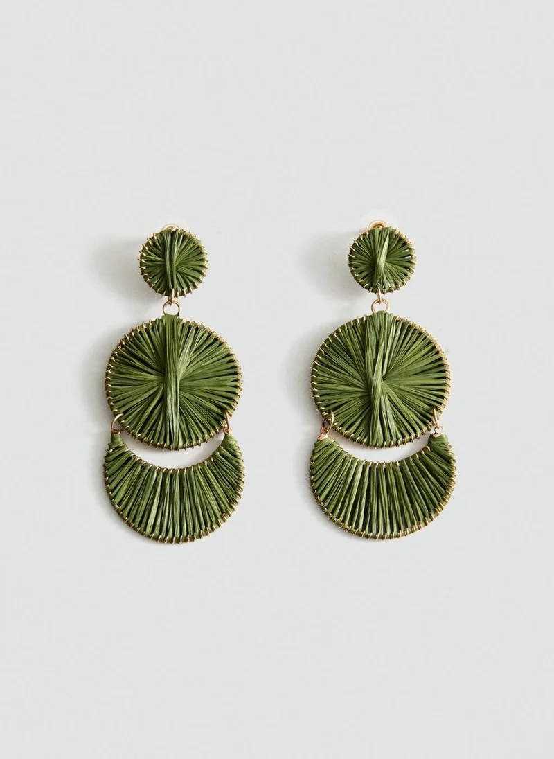 مانجو Long earrings with circular design