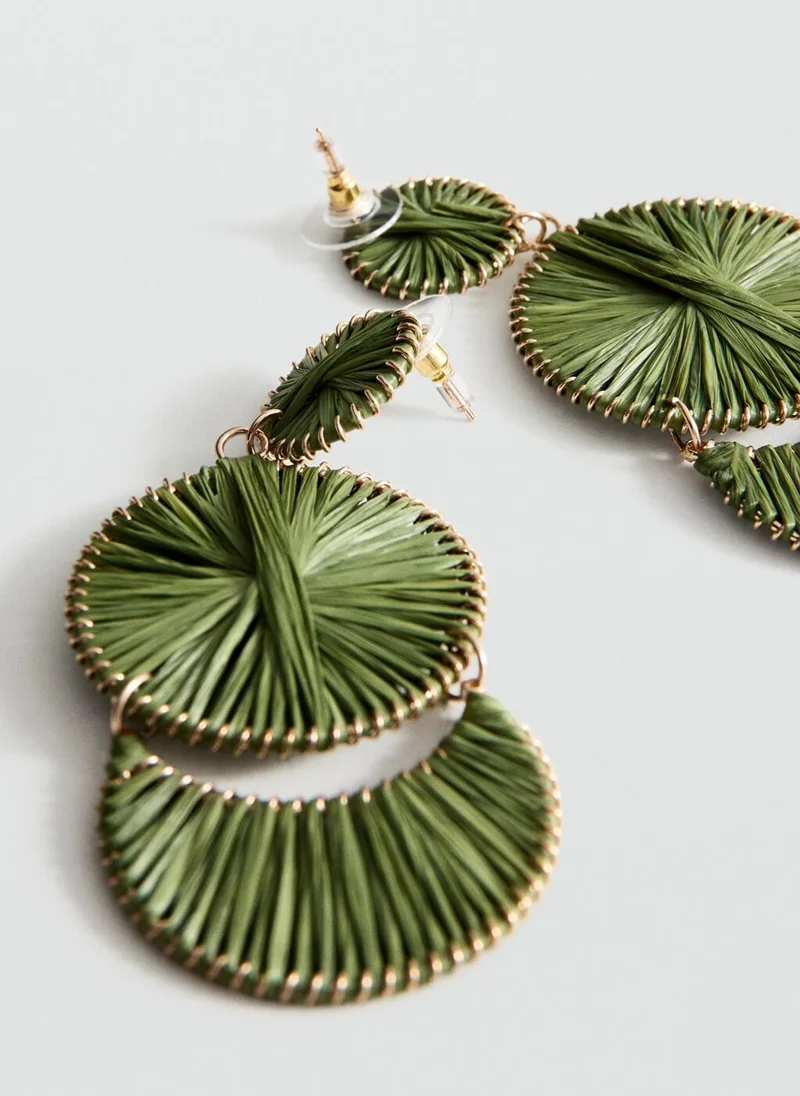 مانجو Long earrings with circular design