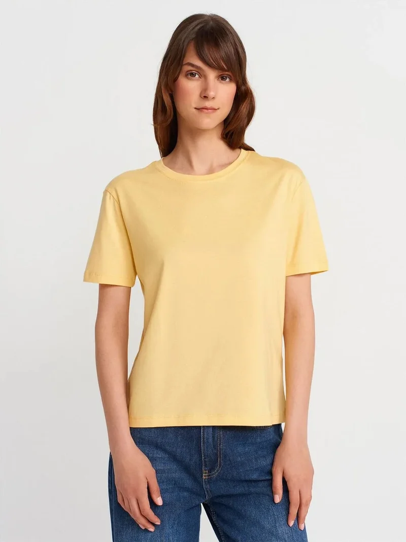 ديلفين Dilvin Women's Cotton Modal Crew Neck T-Shirt