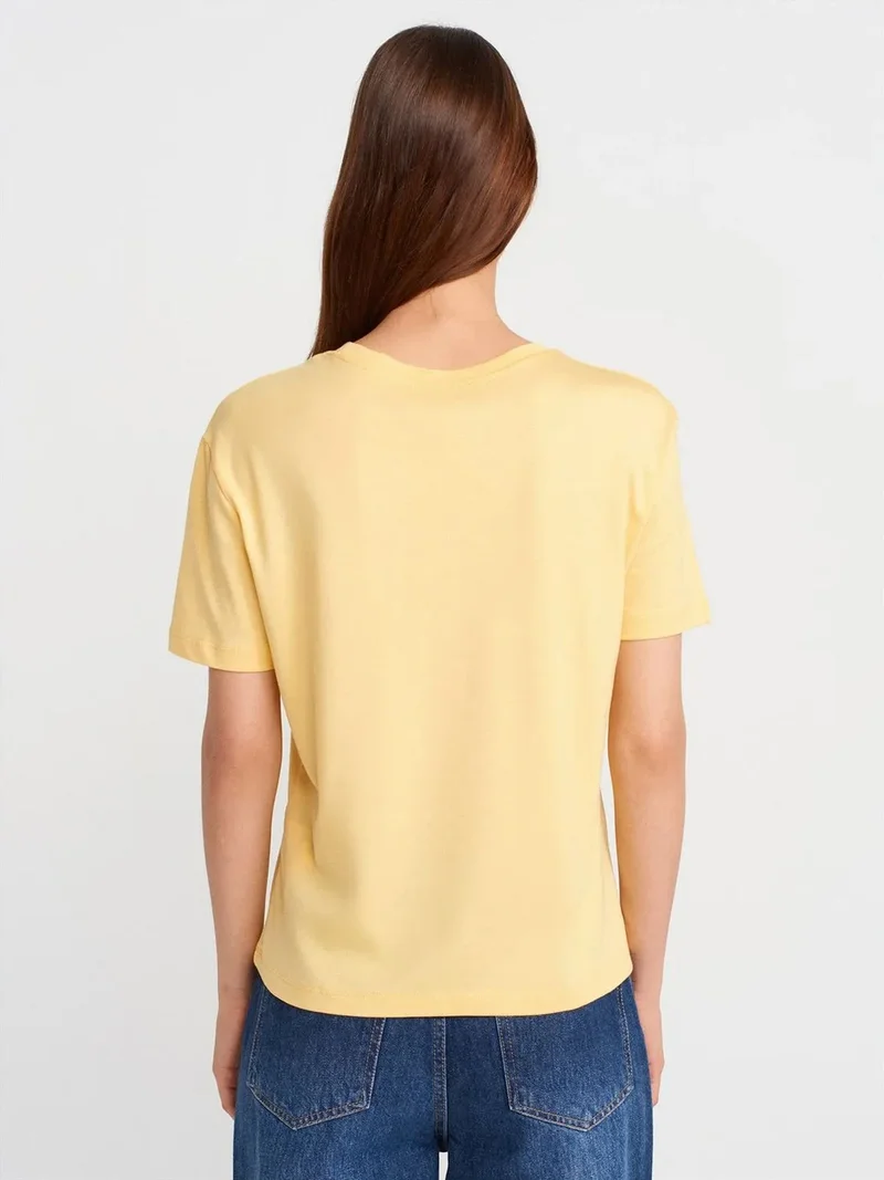 ديلفين Dilvin Women's Cotton Modal Crew Neck T-Shirt