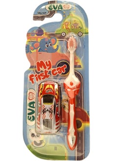 Eva Toothbrush With A Kid's Car Toy - Red 