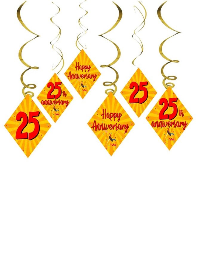 Balloonistics 25th Anniversary Ceiling Hanging Swirl Decorations - Pack of 12 - Image 2