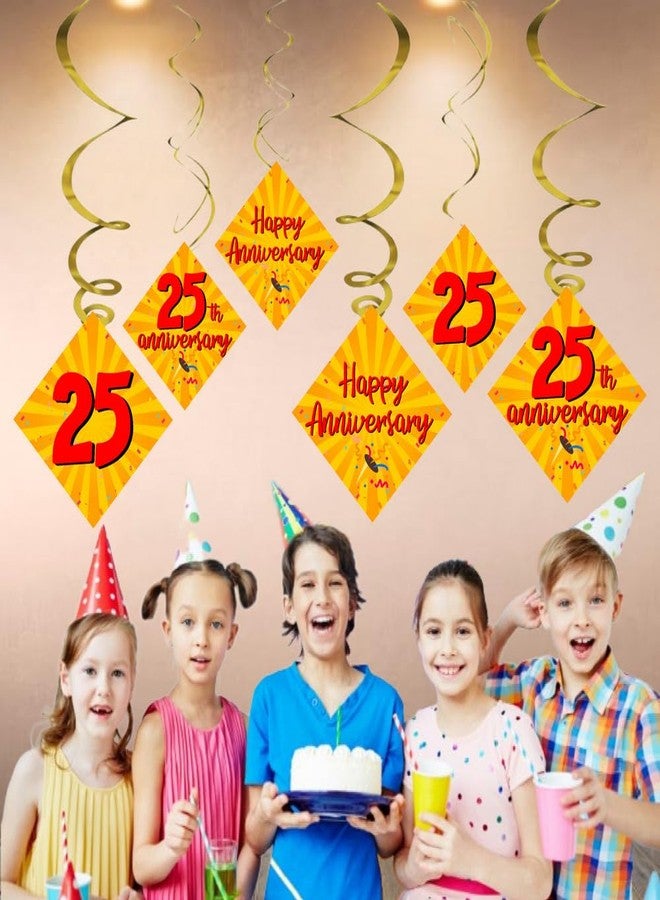 Balloonistics 25th Anniversary Ceiling Hanging Swirl Decorations - Pack of 12 - Image 3