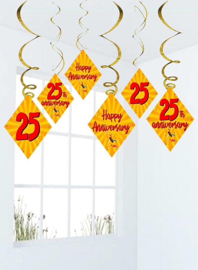 Balloonistics 25th Anniversary Ceiling Hanging Swirl Decorations - Pack of 12 - Image 1