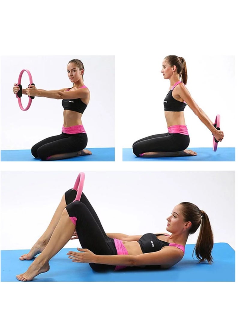 Spall Pilates Ring Dual Grip Handles,Yoga Fitness Circle,Exercise Unbreakable Magic Circle,Body Ring Home Workout for Toning and Fitness Thighs, Abs and Legs  - Image 2