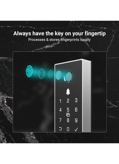 EZVIZ DL03 Pro Smart Rim Lock, Keyless Entry with Fingerprint & Passcode Unlocking, 2.4 GHz Wi-Fi Connectivity, Remote Access via EZVIZ App, Automatic Locking, Anti-Tamper Alarm, Real-Time Notifications, Emergency Power Supply, Smart Integration with EZVIZ Cameras, Aluminum & Plastic Construction, Supports Up to 50 Passcodes, Low Battery Alerts, Includes Proximity Cards & AA Batteries, CE Certified  - Image 2