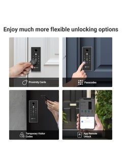 EZVIZ DL03 Pro Smart Rim Lock, Keyless Entry with Fingerprint & Passcode Unlocking, 2.4 GHz Wi-Fi Connectivity, Remote Access via EZVIZ App, Automatic Locking, Anti-Tamper Alarm, Real-Time Notifications, Emergency Power Supply, Smart Integration with EZVIZ Cameras, Aluminum & Plastic Construction, Supports Up to 50 Passcodes, Low Battery Alerts, Includes Proximity Cards & AA Batteries, CE Certified  - Image 3