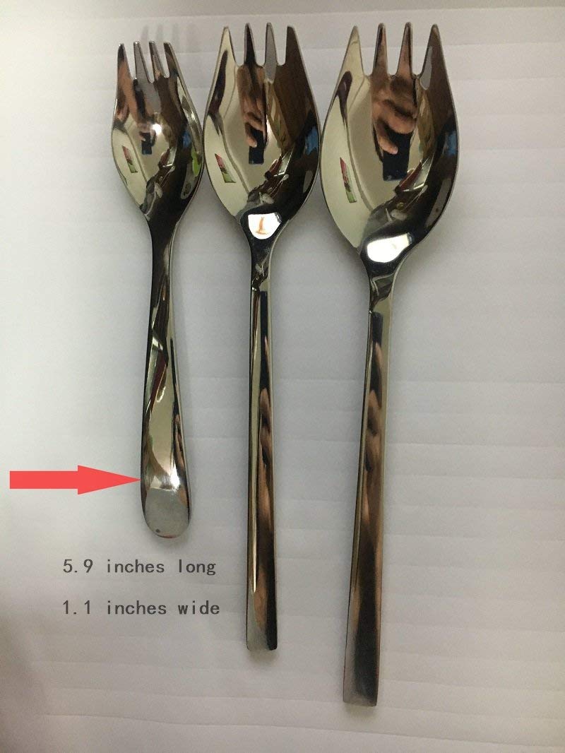 Wektunaa 6-Pack Mini Stainless Steel Sporks  Back To School Lunch Supplies Fruit Appetizer Dessert Salad Flatware Set  5.9-Inch Long(S) - Image 5