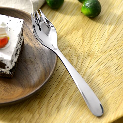 Wektunaa 6-Pack Mini Stainless Steel Sporks  Back To School Lunch Supplies Fruit Appetizer Dessert Salad Flatware Set  5.9-Inch Long(S) - Image 4