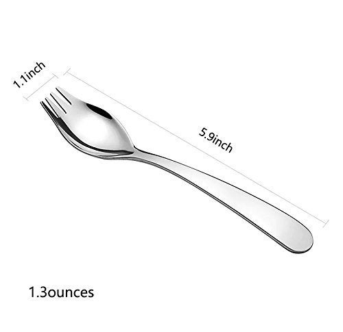 Wektunaa 6-Pack Mini Stainless Steel Sporks  Back To School Lunch Supplies Fruit Appetizer Dessert Salad Flatware Set  5.9-Inch Long(S) - Image 3