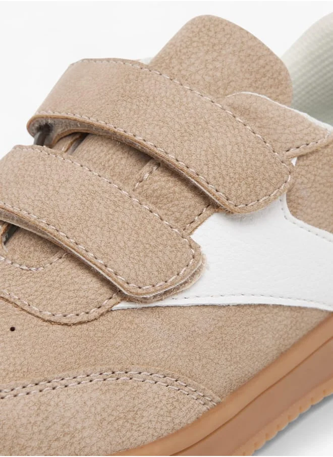 جونيورز Boys Colourblock Sneakers With Hook And Loop Closure
