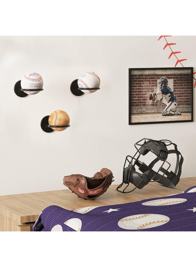 Wallniture Sporta Baseball Display Memorabilia Holder Heavy-Duty Wall Mount Rack for Collectibles Steel Package Quantity: 3 - Image 4