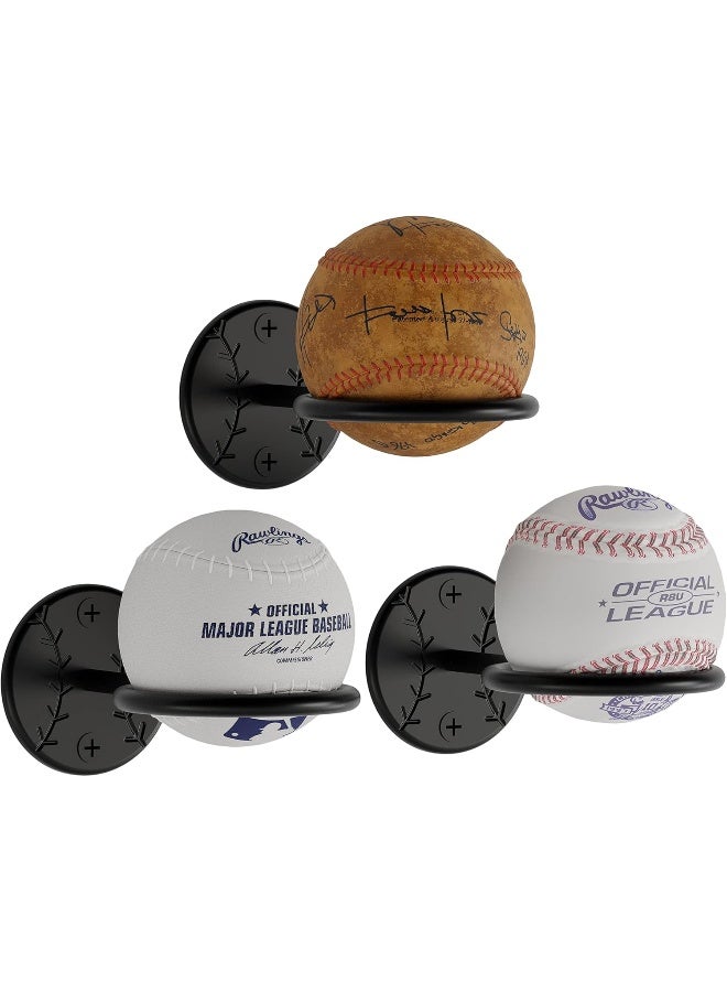 Wallniture Sporta Baseball Display Memorabilia Holder Heavy-Duty Wall Mount Rack for Collectibles Steel Package Quantity: 3 - Image 1