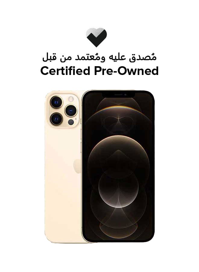 ابل  متجدد - iPhone 12 Pro Max مزود ببرنامج Facetime وذاكرة سعة 256 جيجابايت باللون الذهبي ويدعم تقنية 5G - إصدار عالمي - Image 1
