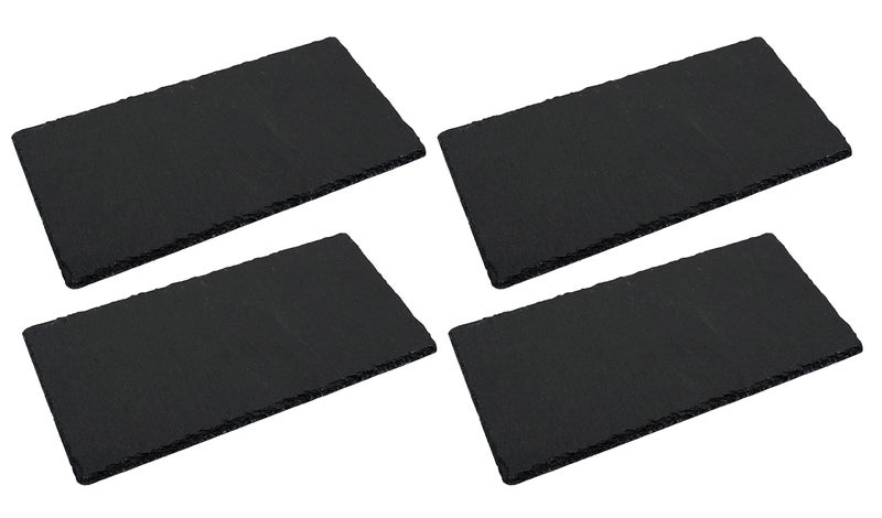 STORE 2508 Store2508 Natural Black Slate Tray Rectangular Platter, Food Platter Server Cheeseboard, 30x15 Cm, Pack of 4 - Image 1
