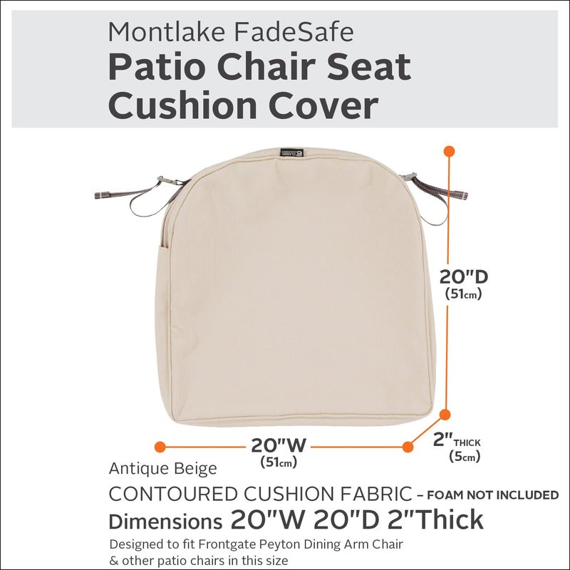 Classic Accessories 60-024-010301-RT Cover, 20"W x 20"D x 2"Thick, Antique Beige - Image 3