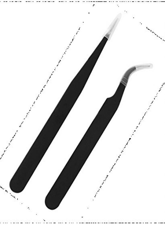 ISC 2 Pcs Safe Precision Tweezers, Anti-Static Stainless Steel Tweezers Non-Magnetic Tweezer Set for Electronics, Jewelry, Craft, Laboratory Work, Eyebrow & Ingrown Hair Removal - Image 3