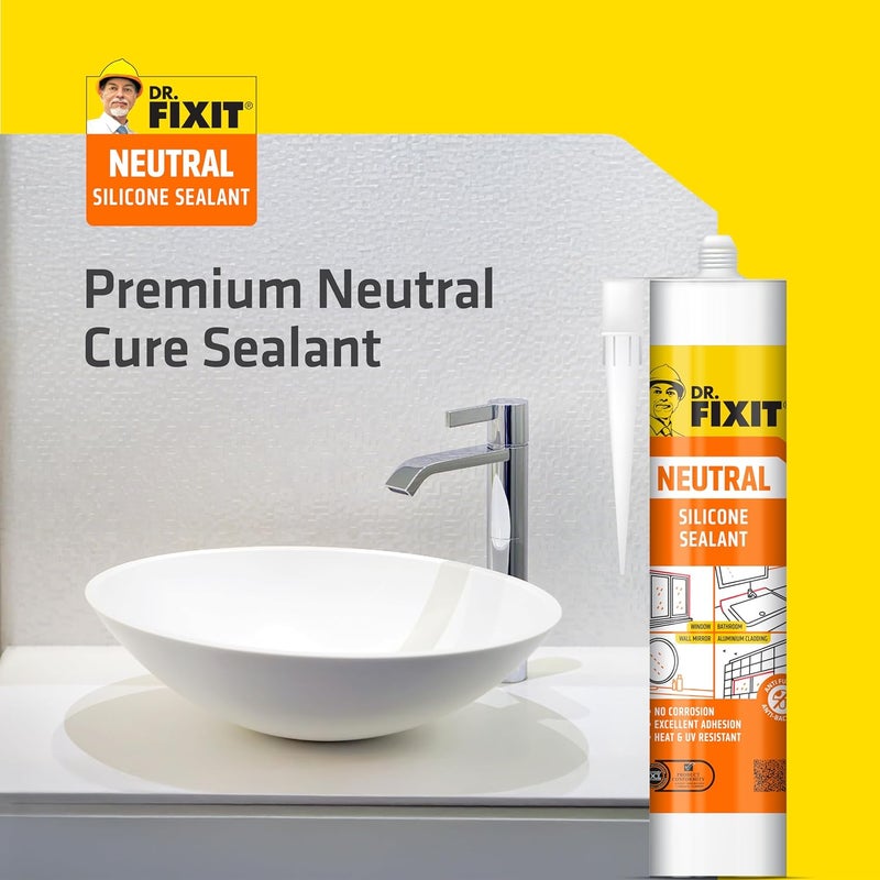 Dr. Fixit Neutral Silicone Sealant Clear 280ML - High-Performance Waterproof Adhesive - Image 5