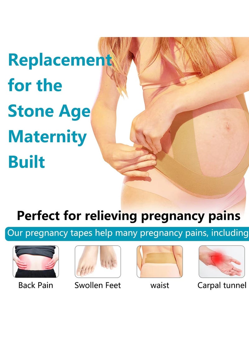 SOLARAE Pregnancy Belly Band, 2 Rolls Comfort Pregnancy Tape, Soft & Breathable, Prenatal Abdominal Support, Relieve Lower Back, Pelvic Pain, Simple Elastic Belt for Expecting Mom - Image 4