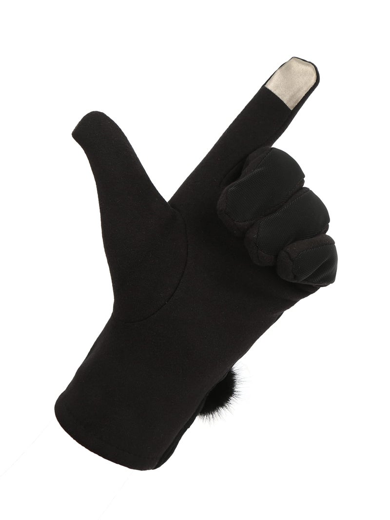 FabSeasons Warm PU Winter gloves with Touchscreen finger for Girls and Women - Image 3