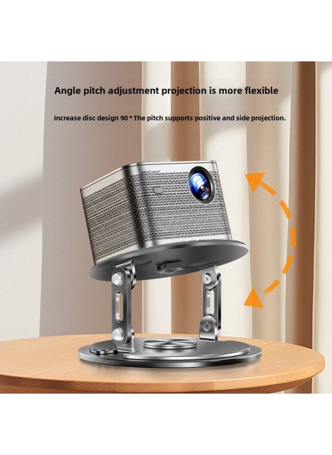 Household Rack Wall Hanging Punch-free Desktop Storage Rack Tray 360-degree Rotatable Projector Bracket Placement Table-Color:White - Image 2