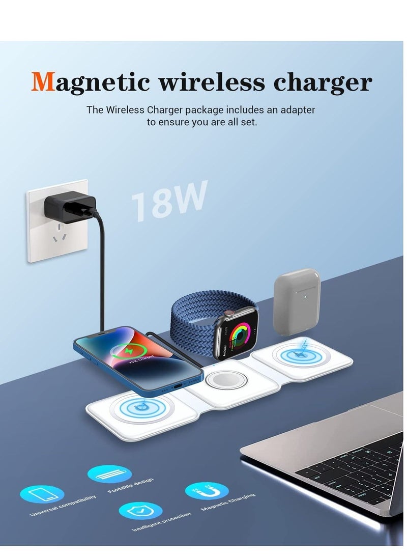 ELTRAZONE Wireless Charger 3 in 1, Magnetic Foldable Wireless Charging Station for iPhone 13/12/11 Pro Max/X/Xs Max/8/8 Plus, iWatch Series 7/6/5/SE/4/3/2,  - Image 5