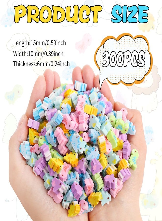 FOIMAS 300pcs Mini Dinosaur Erasers,Assorted Pencil Eraser for Classroom Prize Rewards Party Favor - Image 3