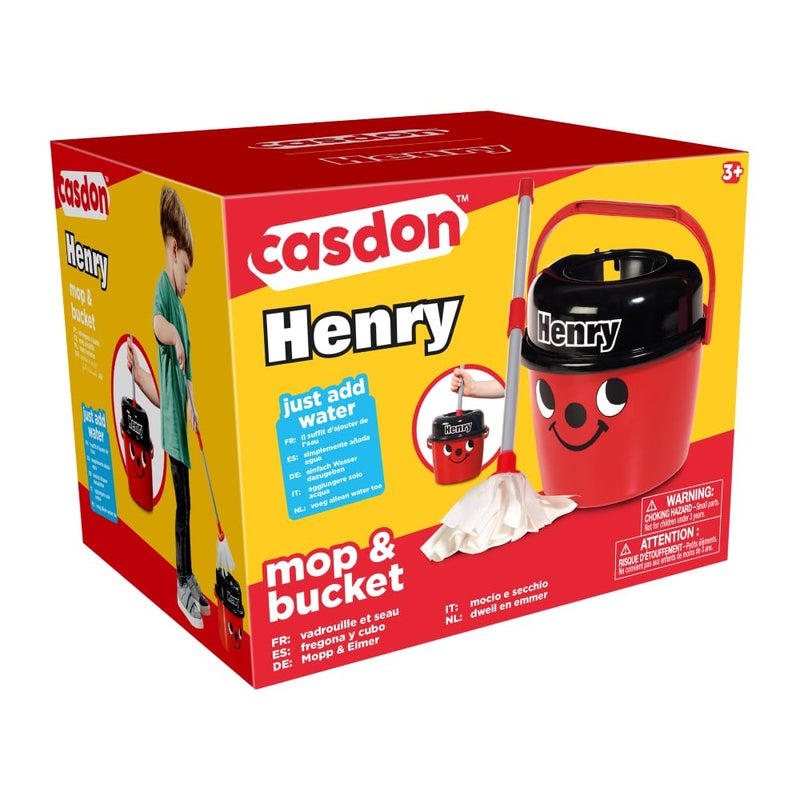 Casdon Henry Mop and Bucket Cleaning Set (2 Pieces, Red/Black) - Image 1