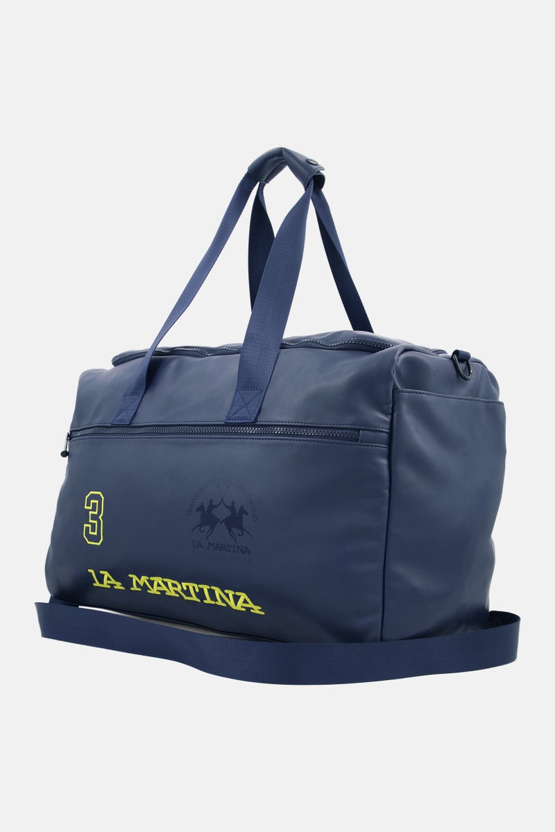 La Martina Men Brand Logo Travel Bag 50 L x 35 H x 18 W cm, Navy Combo  - Image 3