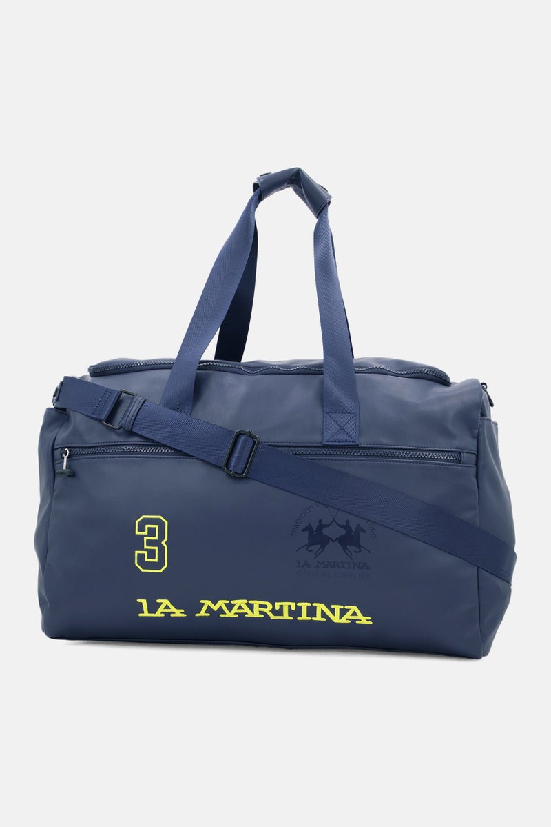 La Martina Men Brand Logo Travel Bag 50 L x 35 H x 18 W cm, Navy Combo  - Image 1