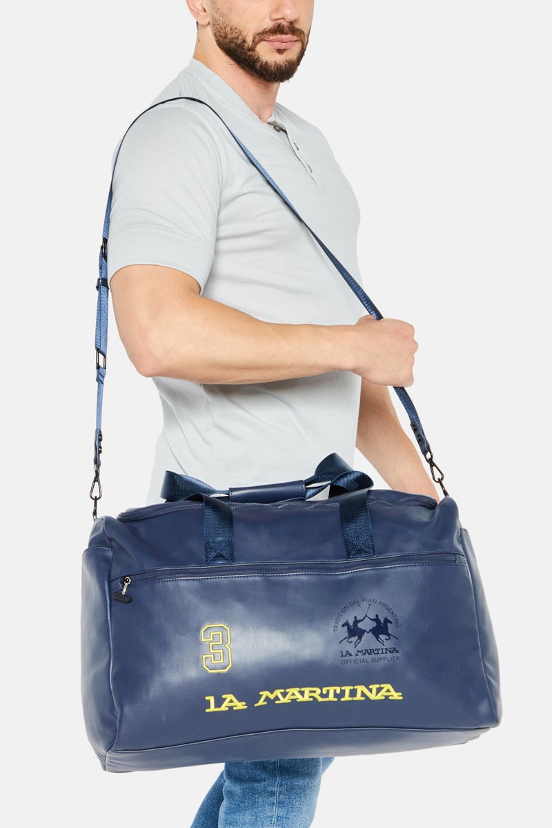 La Martina Men Brand Logo Travel Bag 50 L x 35 H x 18 W cm, Navy Combo  - Image 2