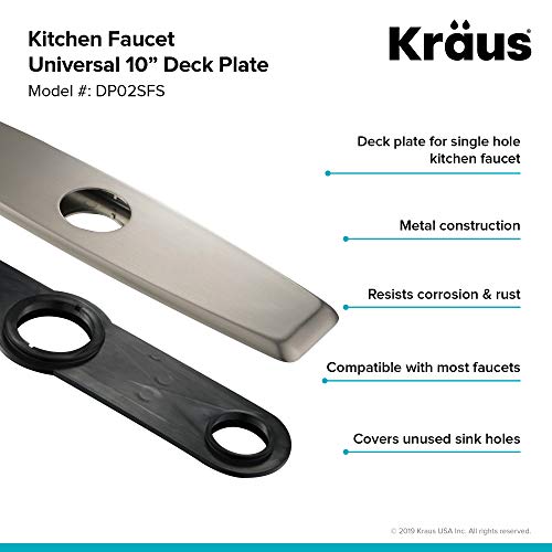KRAUS Deck Plate for Kitchen Faucet in Spot Free Stainless Steel, DP02SFS - Image 2
