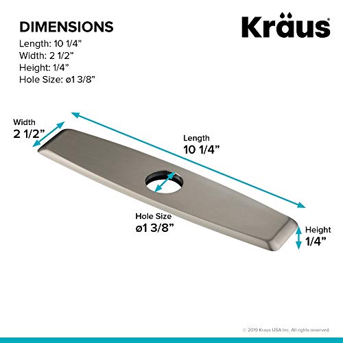 KRAUS Deck Plate for Kitchen Faucet in Spot Free Stainless Steel, DP02SFS - Image 3