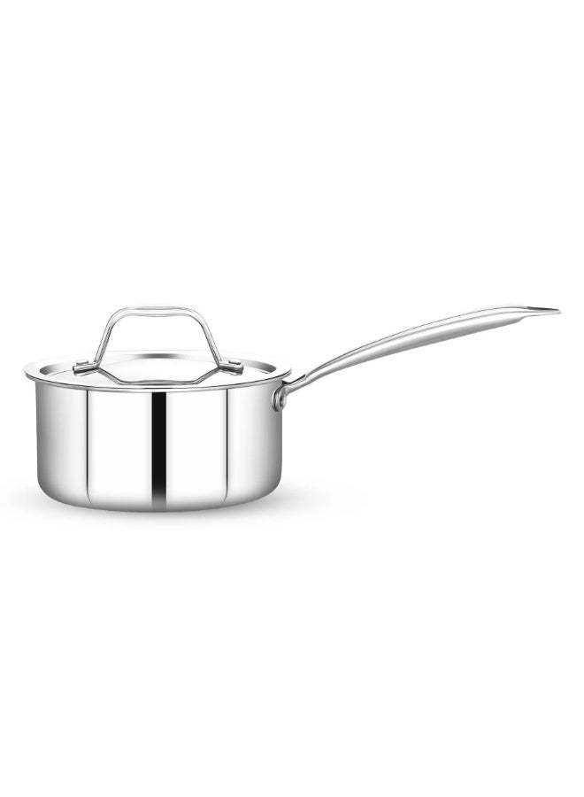 Maxima Stainless Steel 18/10 Casserole Pan With Lid 16 cm - Image 1