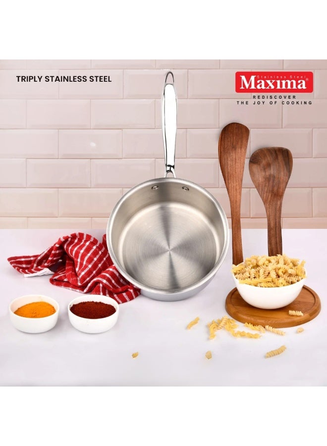 Maxima Stainless Steel 18/10 Casserole Pan With Lid 16 cm - Image 3