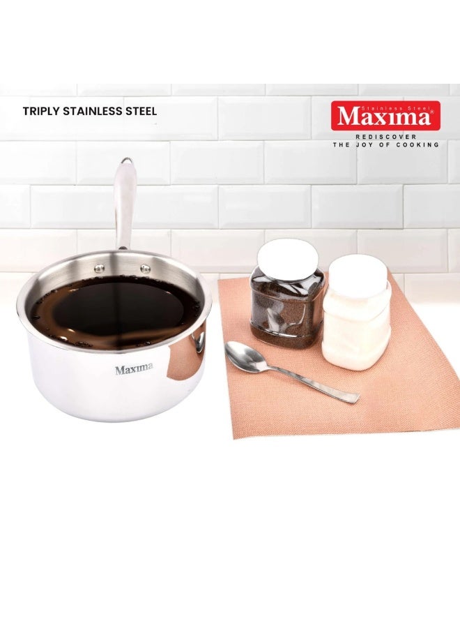 Maxima Stainless Steel 18/10 Casserole Pan With Lid 16 cm - Image 2