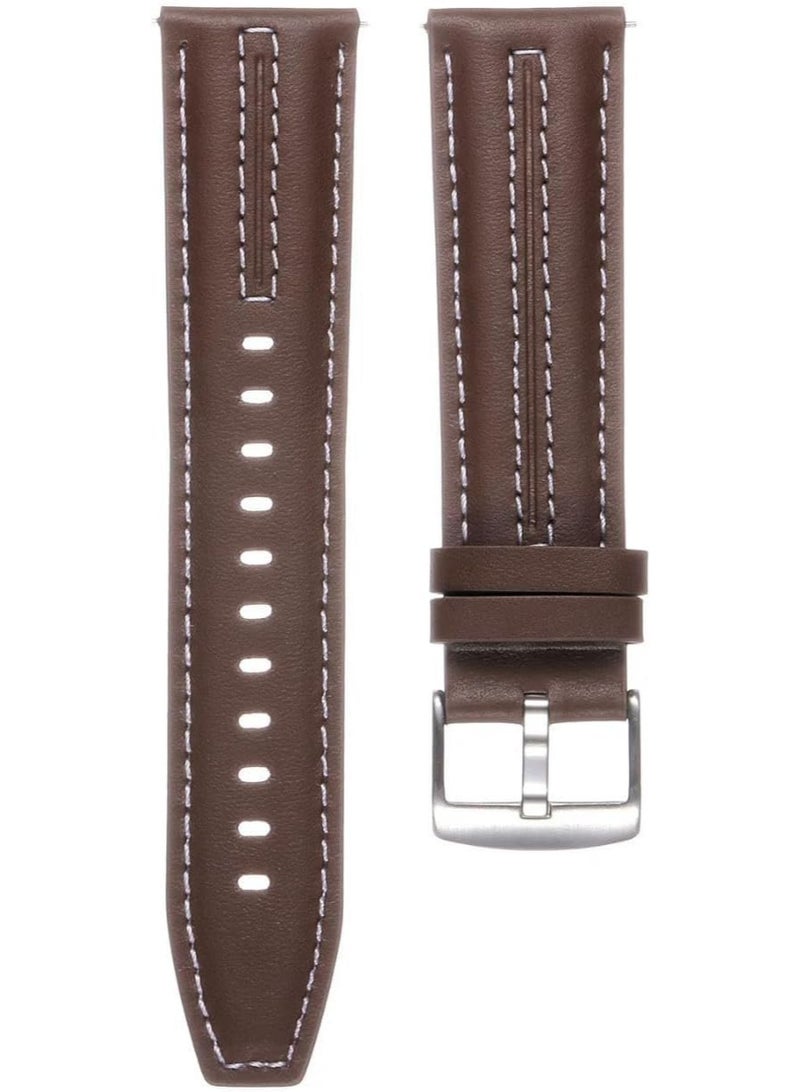 ECO 22mm Braid Leather Strap For Huawei Watch GT 6 46mm | GT6 Pro | GT5 46mm | GT5 Pro | GT4 46mm | GT2 Pro | GT2 GT3 46mm | Watch 4/4 Pro | Watch 3/3 Pro | GT Runner (Dark Brown)