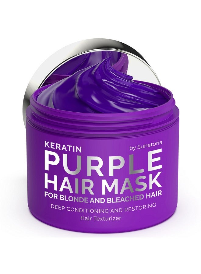 SUNATORIA NEW Keratin Purple Hair Mask- Blonde Hair Purple Toner - Repair & Nourishment Treatment for Bleached, Brassy Hair - No Yellow Tones - Deep Conditioner for Color Treated Locks - Image 1