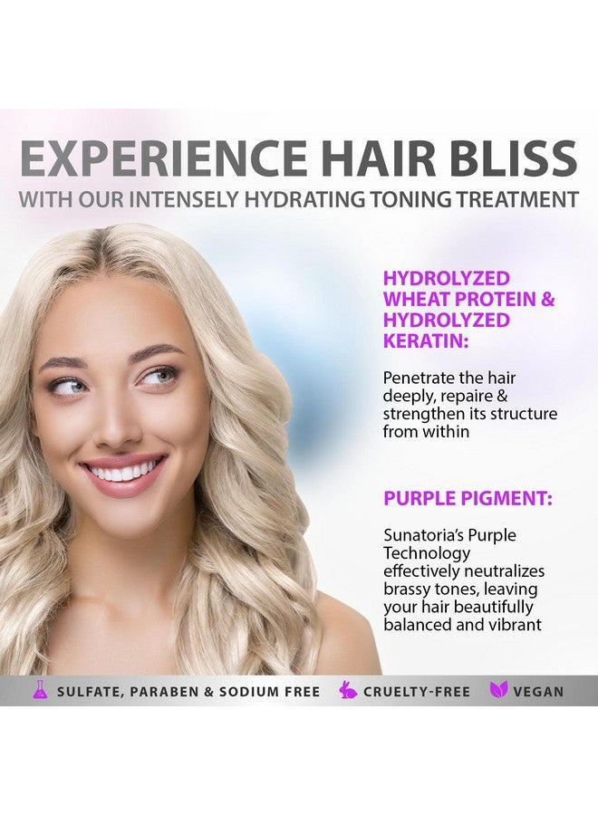 SUNATORIA NEW Keratin Purple Hair Mask- Blonde Hair Purple Toner - Repair & Nourishment Treatment for Bleached, Brassy Hair - No Yellow Tones - Deep Conditioner for Color Treated Locks - Image 3